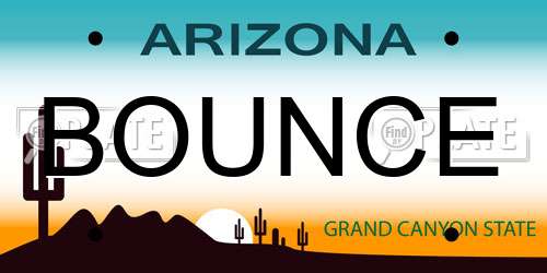 BOUNCE Arizona License Plate