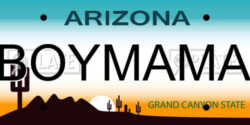 BOYMAMA Arizona License Plate