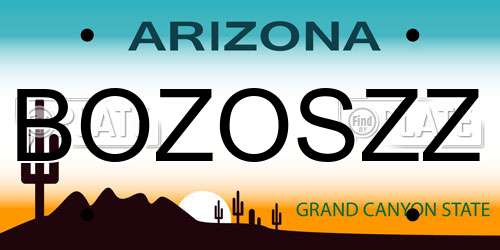 BOZOSZZ Arizona License Plate