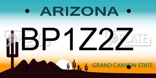 BP1Z2Z Arizona License Plate