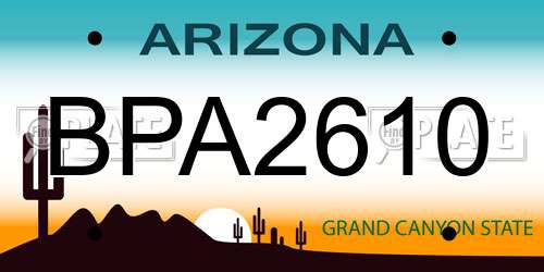 BPA2610 Arizona License Plate