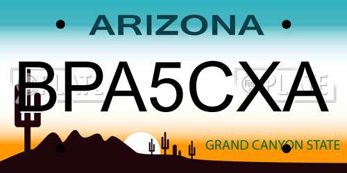 BPA5CXA Arizona License Plate
