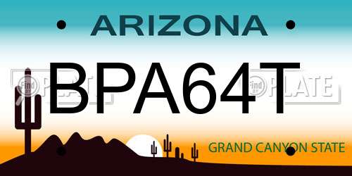BPA64T Arizona License Plate
