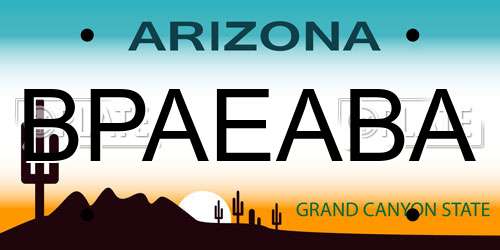 BPAEABA Arizona License Plate