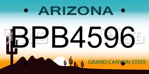 BPB4596 Arizona License Plate