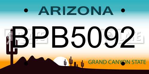 BPB5092 Arizona License Plate