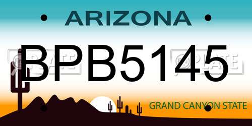 BPB5145 Arizona License Plate
