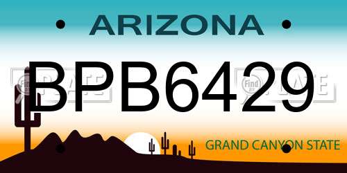 BPB6429 Arizona License Plate