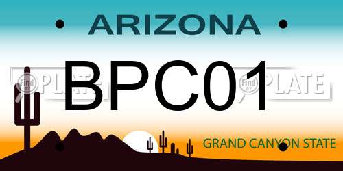 BPC01 Arizona License Plate