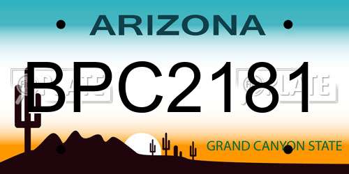 BPC2181 Arizona License Plate