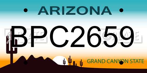 BPC2659 Arizona License Plate