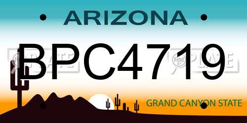 BPC4719 Arizona License Plate