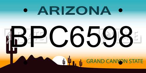 BPC6598 Arizona License Plate