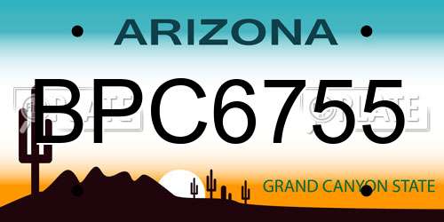 BPC6755 Arizona License Plate