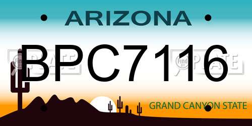 BPC7116 Arizona License Plate