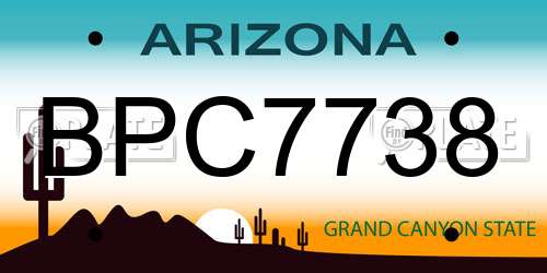 BPC7738 Arizona License Plate