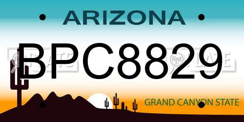 BPC8829 Arizona License Plate