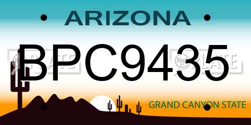 BPC9435 Arizona License Plate