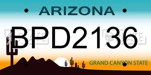 BPD2136 Arizona License Plate