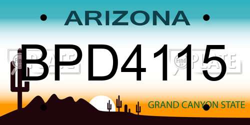 BPD4115 Arizona License Plate