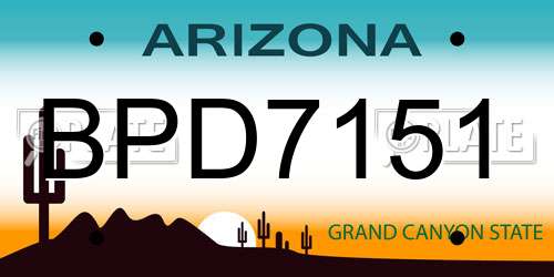 BPD7151 Arizona License Plate