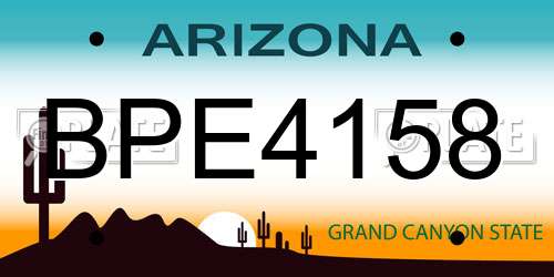 BPE4158 Arizona License Plate