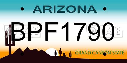 BPF1790 Arizona License Plate