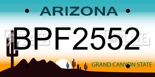 BPF2552 Arizona License Plate
