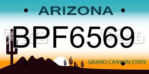 BPF6569 Arizona License Plate