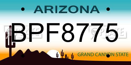 BPF8775 Arizona License Plate