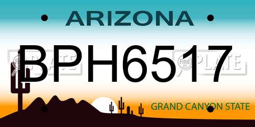 BPH6517 Arizona License Plate