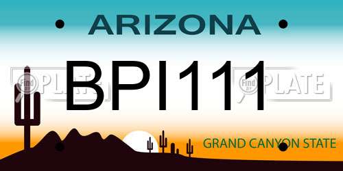 BPI111 Arizona License Plate