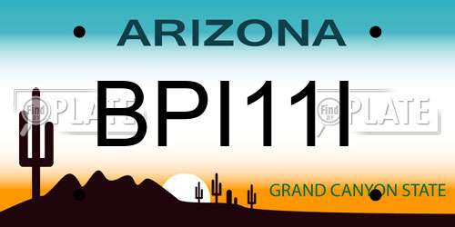 BPI11I Arizona License Plate