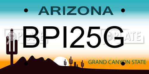 BPI25G Arizona License Plate