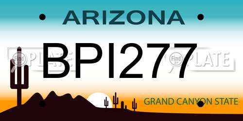 BPI277 Arizona License Plate