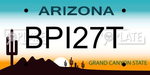 BPI27T Arizona License Plate