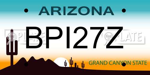 BPI27Z Arizona License Plate