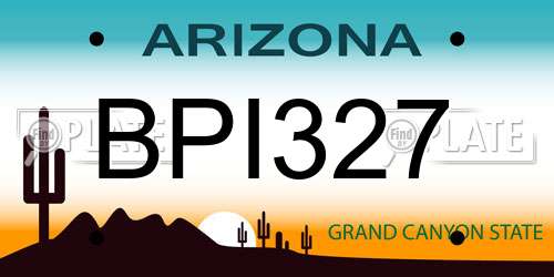 BPI327 Arizona License Plate