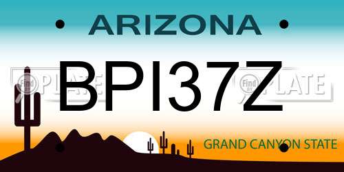 BPI37Z Arizona License Plate