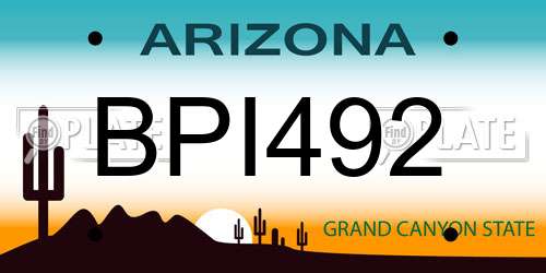 BPI492 Arizona License Plate