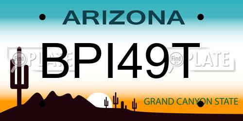 BPI49T Arizona License Plate