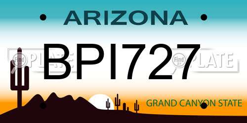 BPI727 Arizona License Plate