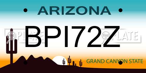 BPI72Z Arizona License Plate