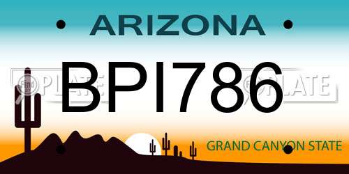 BPI786 Arizona License Plate