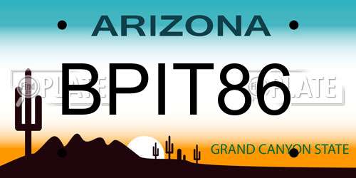 BPIT86 Arizona License Plate