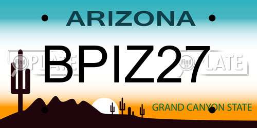 BPIZ27 Arizona License Plate