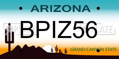 BPIZ56 Arizona License Plate