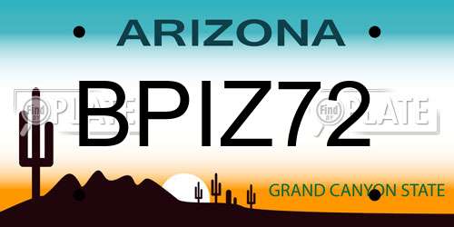 BPIZ72 Arizona License Plate