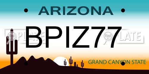 BPIZ77 Arizona License Plate