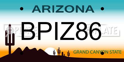 BPIZ86 Arizona License Plate